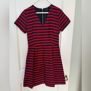 GAP Red and Black Striped Dress